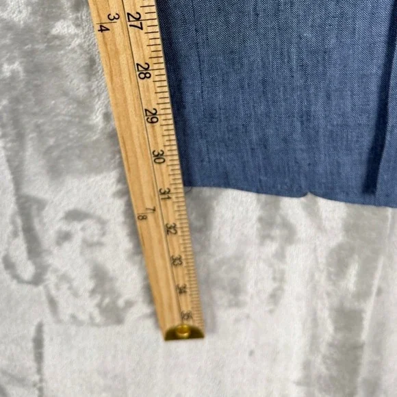 Banana Republic Slim Fit Linen Blend Dress Pants Mens 33x32 Blue Chino Trousers - Picture 5 of 8